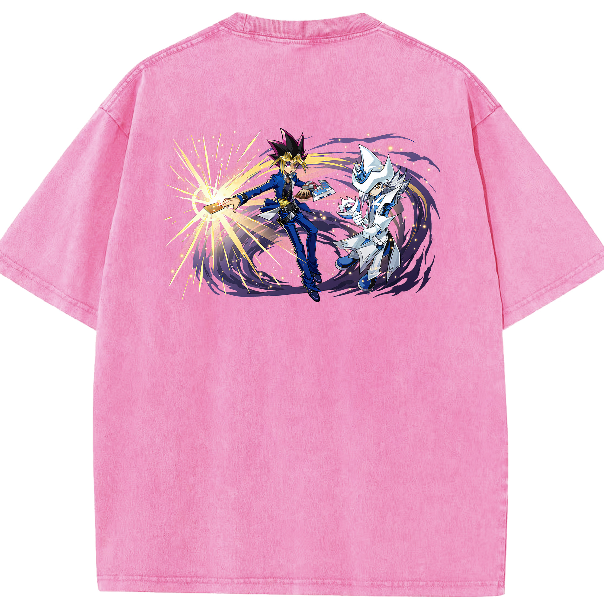 （画像用） 遊☆戯☆王 Yu-Gi-Oh! 綿100% ヴィンテージ風 半袖Tシャツ（背面プリント）